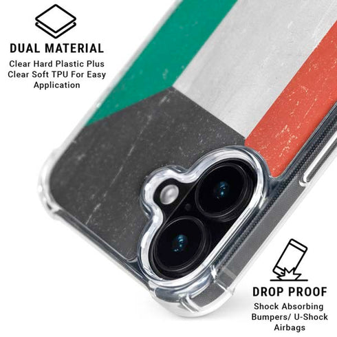 Kuwait Flag Distressed iPhone 16 Plus MagSafe Case